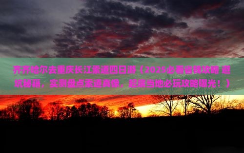 齐齐哈尔去重庆长江索道四日游