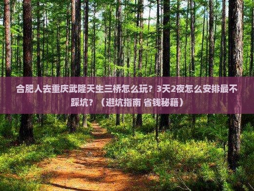 合肥去重庆武隆天生三桥团体旅游