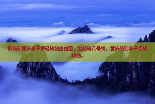 黔南到重庆李子坝轻轨站自由团
