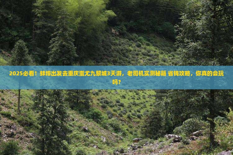 蚌埠到重庆蚩尤九黎城三日游