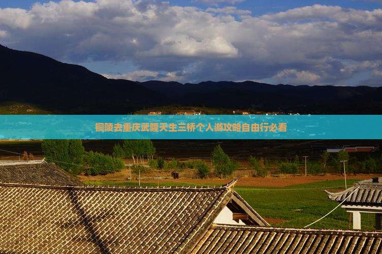 铜陵去重庆武隆天生三桥个人游