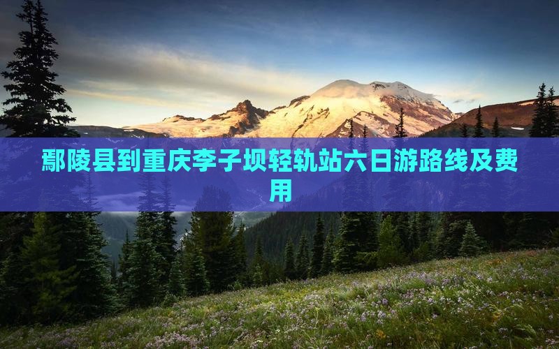 鄢陵县到重庆李子坝轻轨站六日游 鄢陵县到重庆李子坝轻轨站六日游