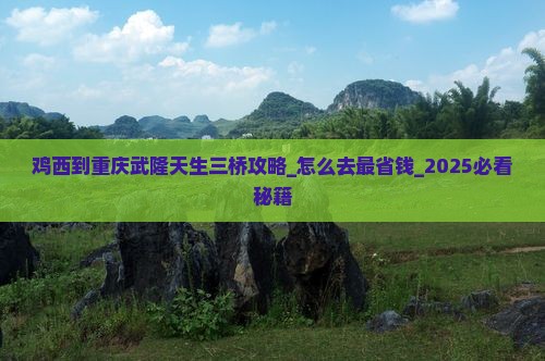 鸡西到重庆武隆天生三桥攻略