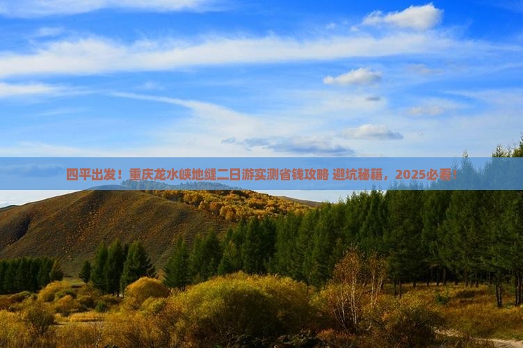 四平到重庆龙水峡地缝二日游