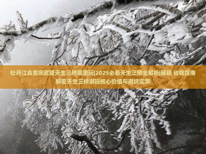 牡丹江去重庆武隆天生三桥哪里玩