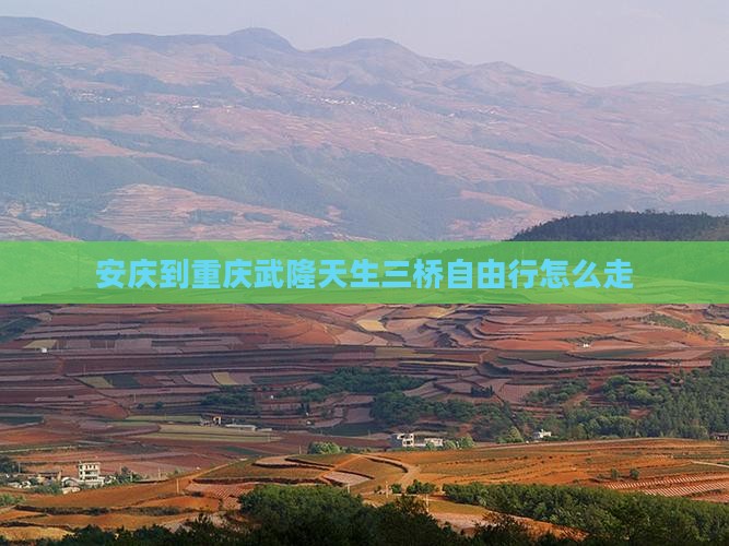 安庆到重庆武隆天生三桥自由行