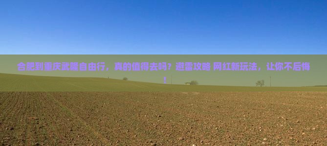 合肥到重庆武隆自由行