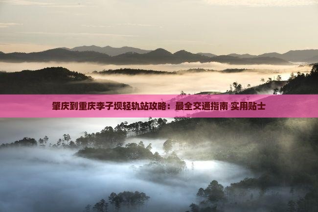 肇庆到重庆李子坝轻轨站攻略