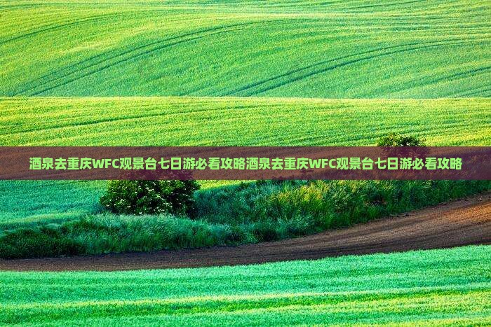 酒泉去重庆wfc观景台七日游 酒泉去重庆wfc观景台七日游