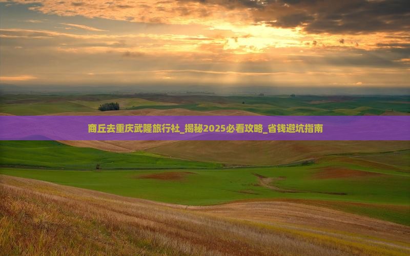 商丘去重庆武隆旅行社