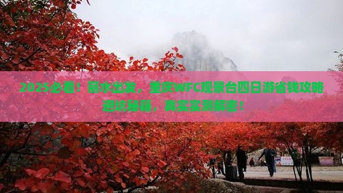 丽水到重庆wfc观景台四日游