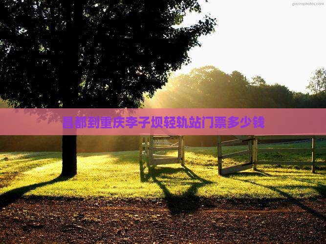 昌都到重庆李子坝轻轨站门票