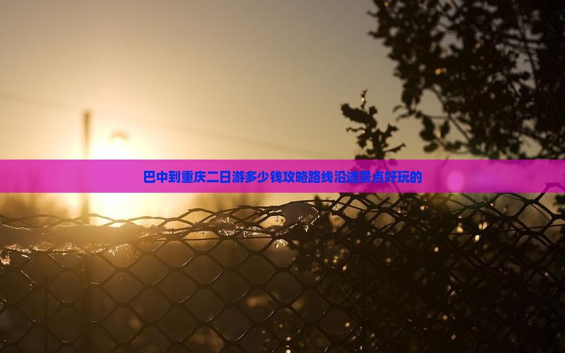 巴中到重庆二日游