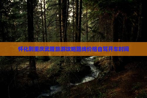 怀化到重庆武隆旅游