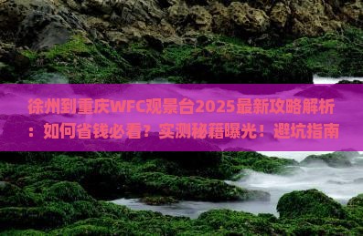 徐州到重庆wfc观景台攻略