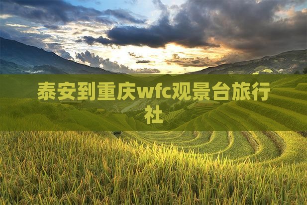 泰安到重庆wfc观景台旅行社