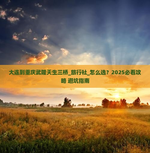 大连到重庆武隆天生三桥旅行社