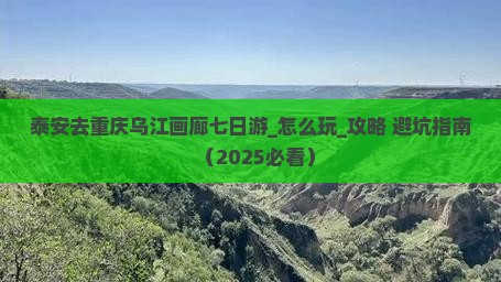 泰安去重庆乌江画廊七日游