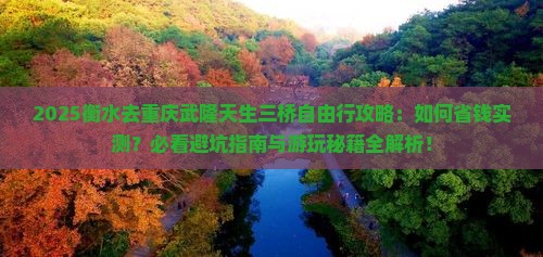 衡水去重庆武隆天生三桥自由行