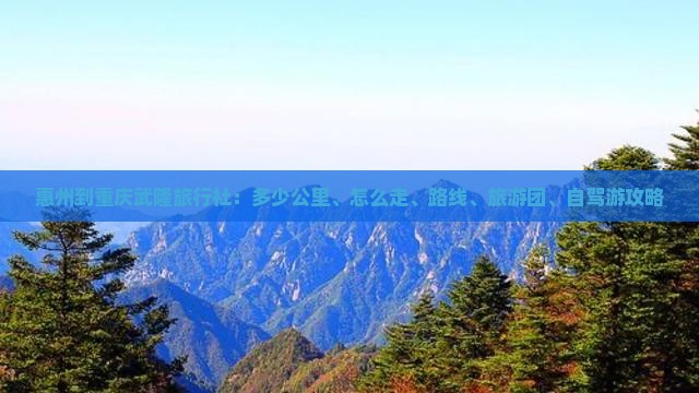 惠州到重庆武隆旅行社