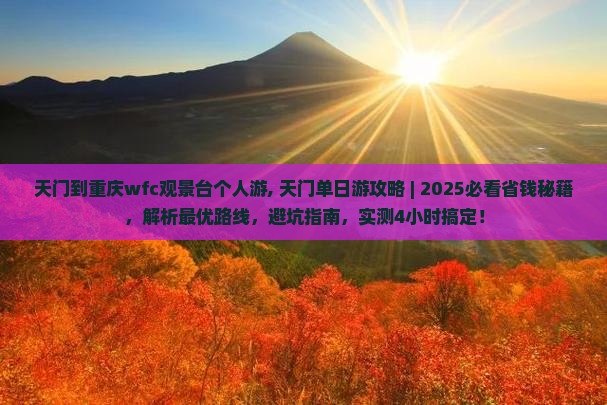 天门到重庆wfc观景台个人游