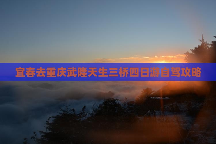 宜春去重庆武隆天生三桥四日游