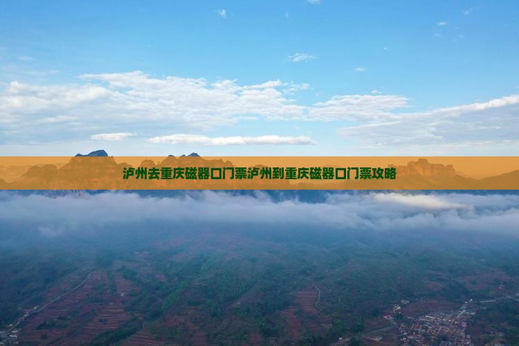 泸州去重庆磁器口门票