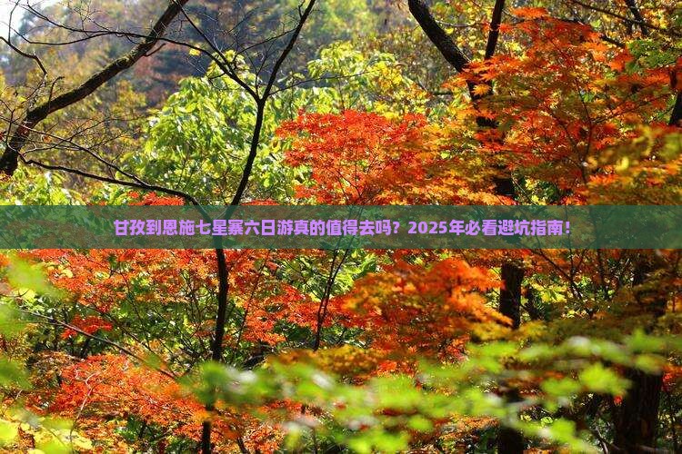 甘孜到恩施七星寨六日游