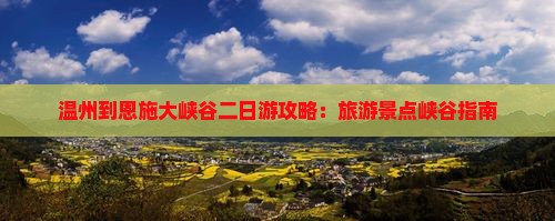 温州到恩施大峡谷二日游