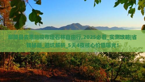 鄢陵县去恩施梭布垭石林自由行