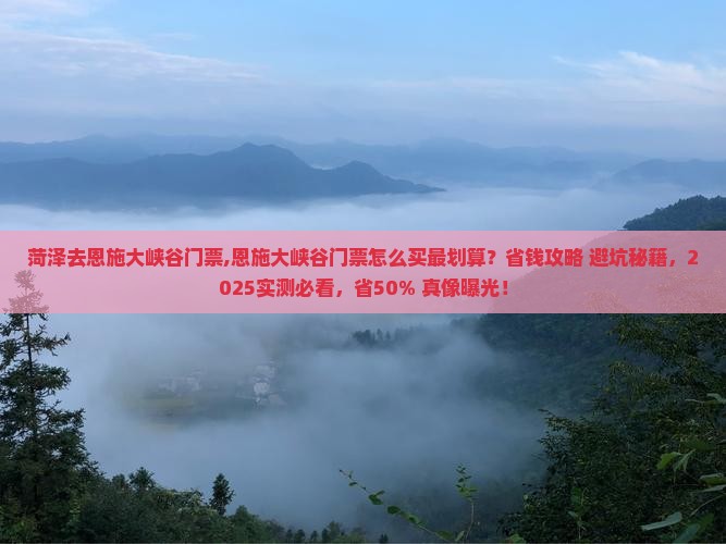 菏泽去恩施大峡谷门票