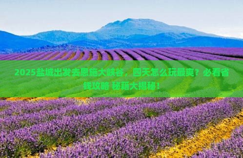 盐城到恩施大峡谷四日游