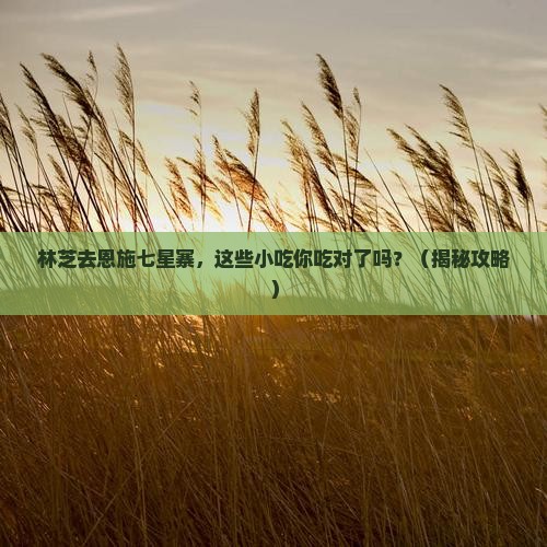 林芝去恩施七星寨旅游小吃