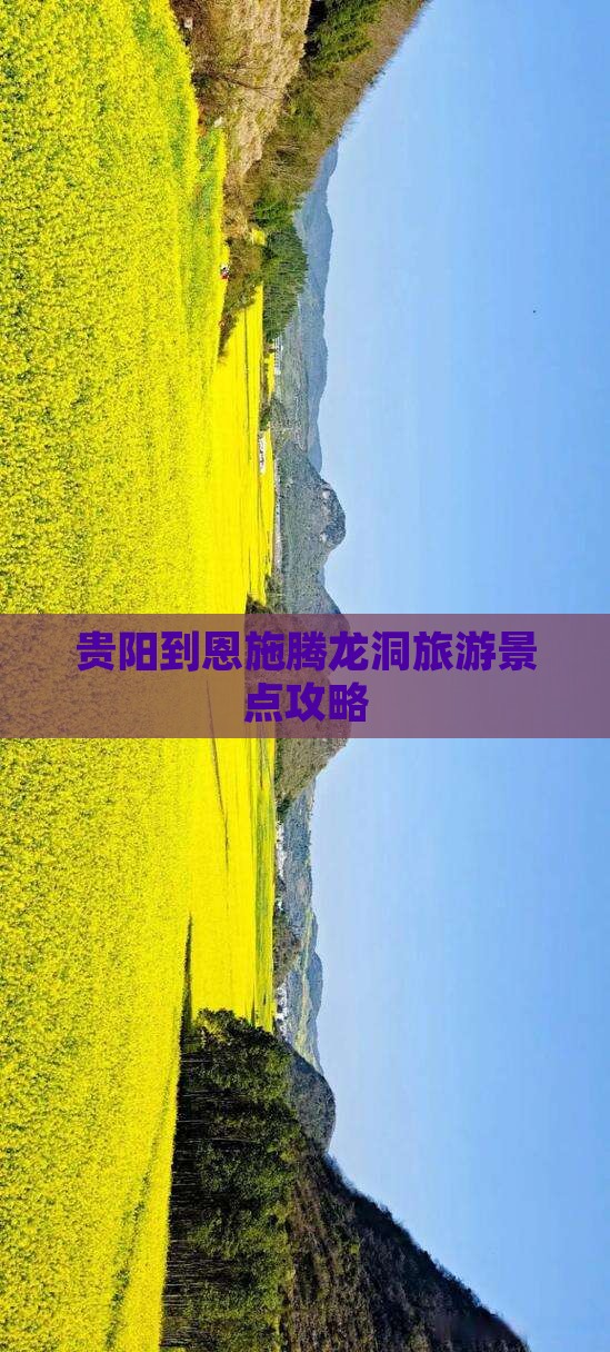 贵阳到恩施腾龙洞旅行社