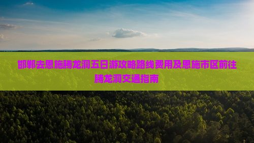 邯郸去恩施腾龙洞五日游