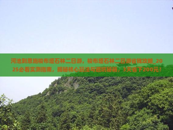 河池到恩施梭布垭石林二日游