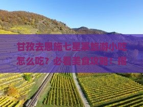 甘孜去恩施七星寨旅游小吃