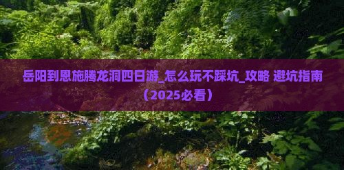 岳阳到恩施腾龙洞四日游