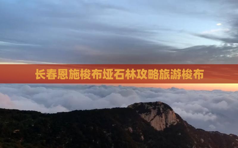 长春去恩施梭布垭石林攻略
