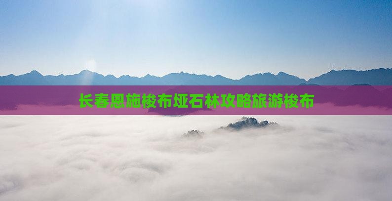 长春去恩施梭布垭石林攻略