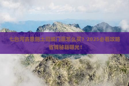 七台河去恩施土司城门票