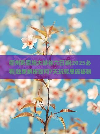 衢州到恩施大峡谷六日游