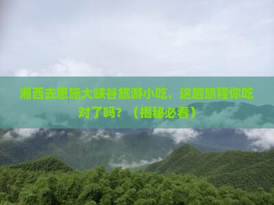 湘西去恩施大峡谷旅游小吃