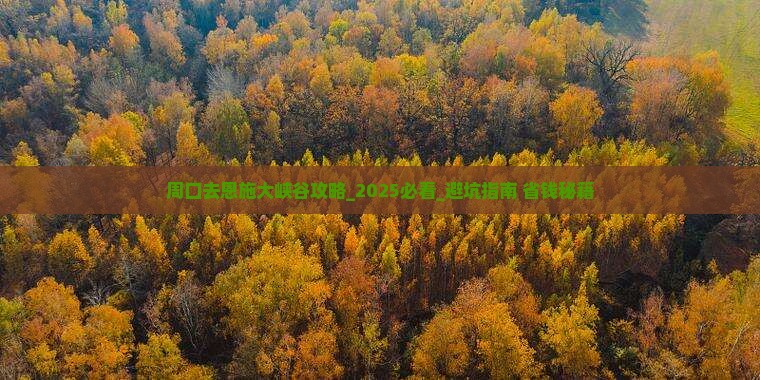周口去恩施大峡谷攻略