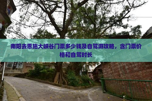 南阳去恩施大峡谷门票