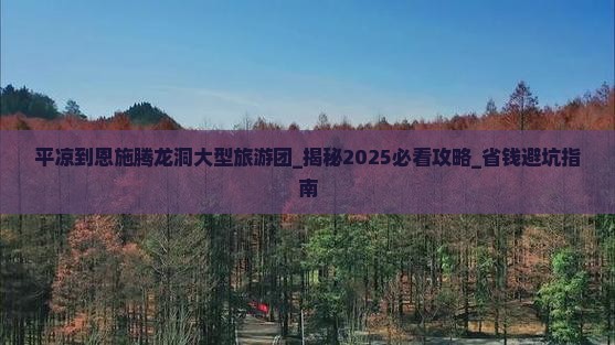 平凉到恩施腾龙洞大型旅游团