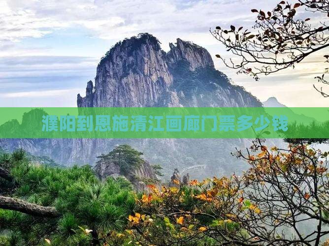 濮阳到恩施清江画廊门票