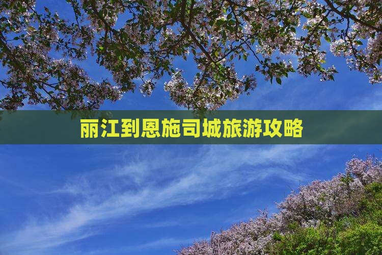 丽江去恩施土司城攻略