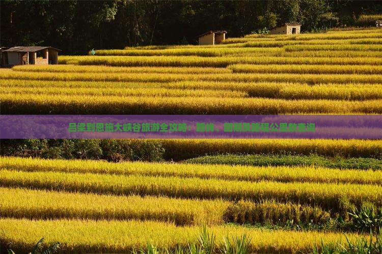 吕梁到恩施大峡谷旅游