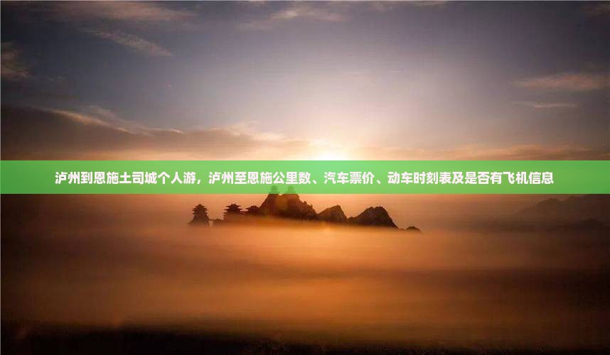 泸州到恩施土司城个人游
